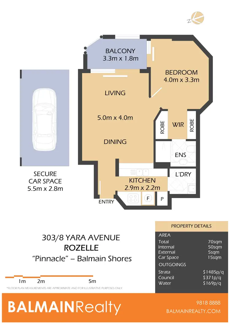 Floorplan of Homely apartment listing, 303/8 Yara Avenue, Rozelle NSW 2039