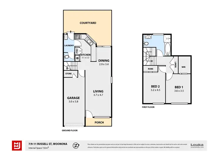Floorplan of Homely townhouse listing, 7/9-11 Russell Street, Woonona NSW 2517