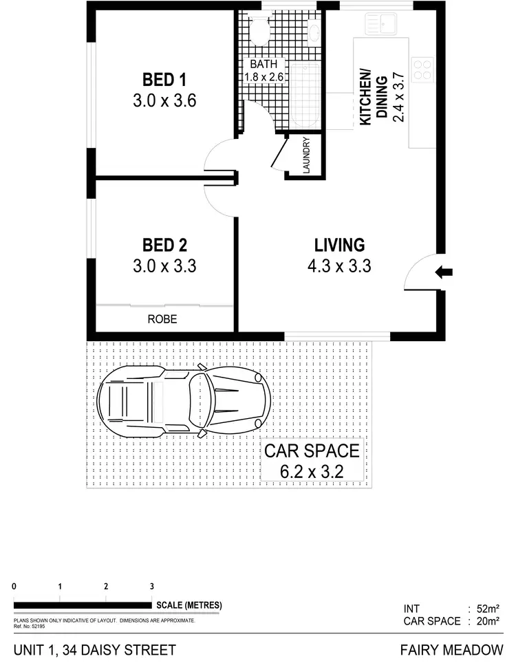 Floorplan of Homely unit listing, 1/34 Daisy Street, Fairy Meadow NSW 2519