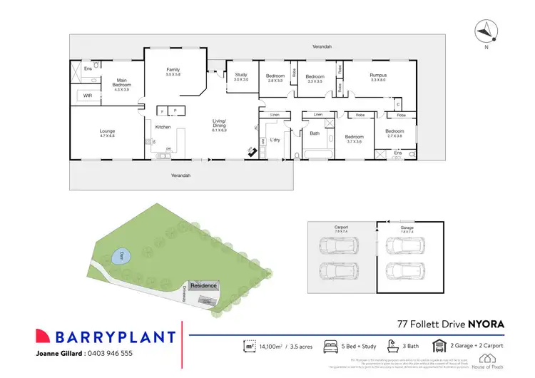 Floorplan of Homely rural property listing, 77 Follett Drive, Nyora VIC 3987