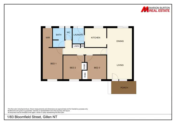 Floorplan of Homely semi-detached listing, 1/83 Bloomfield Street, Gillen NT 870