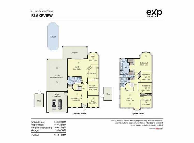 Floorplan of Homely house listing, 5 Grandview Place, Blakeview SA 5114