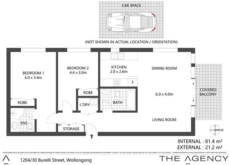 Floorplan of Homely apartment listing, 1204/30 Burelli Street, Wollongong NSW 2500