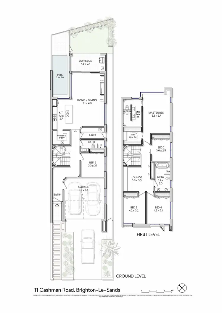 Floorplan of Homely semi-detached listing, 11 Cashman Road, Brighton-Le-Sands NSW 2216