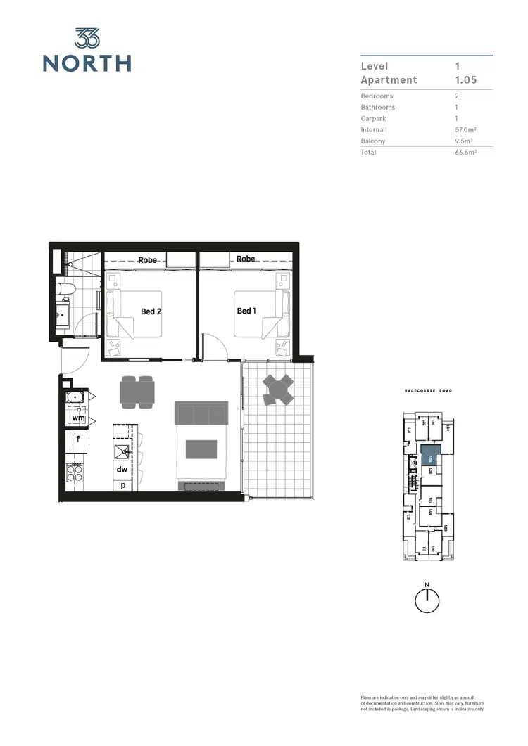 Floorplan of Homely unit listing, 105/33-39 Racecourse Road, North Melbourne VIC 3051