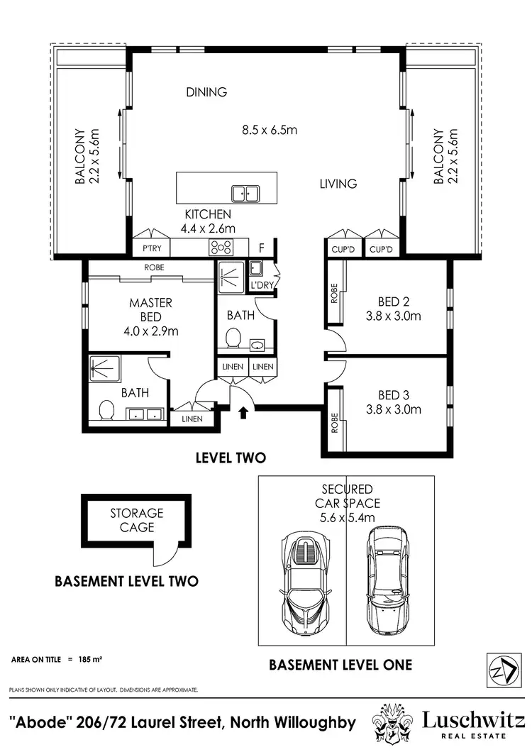Floorplan of Homely unit listing, 206/72 Laurel Street, Willoughby NSW 2068