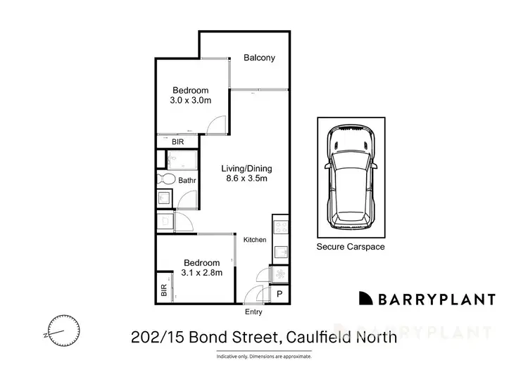Floorplan of Homely apartment listing, 202/15 Bond Street, Caulfield North VIC 3161