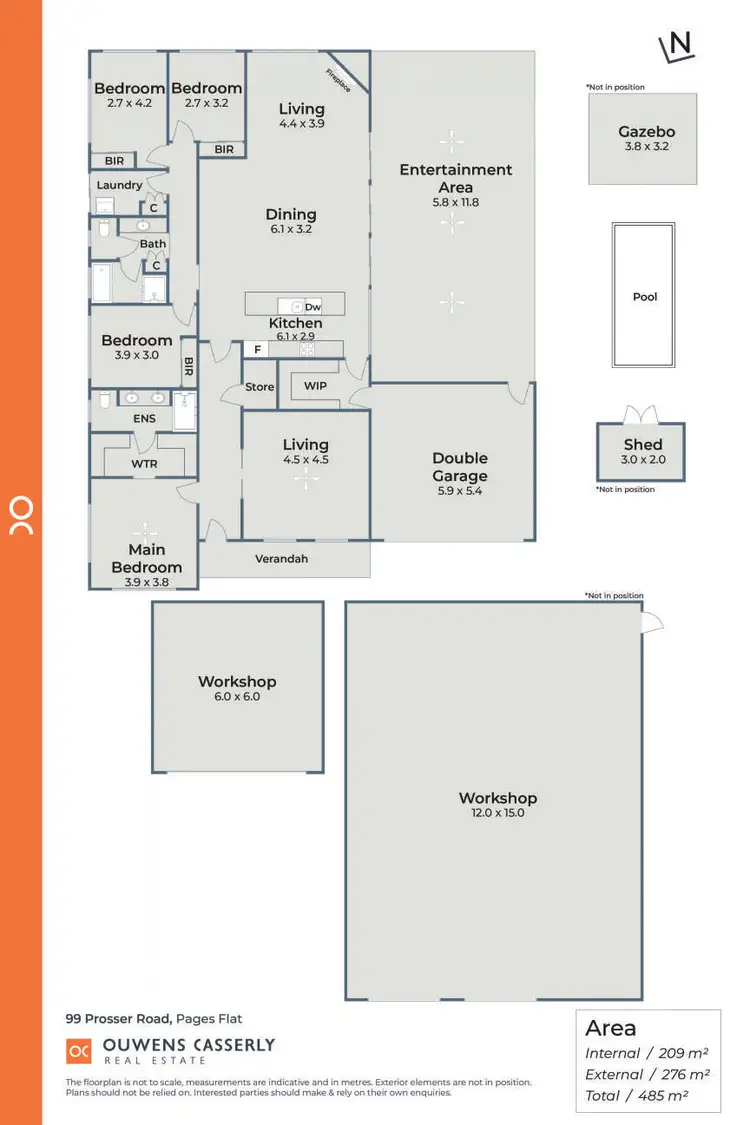 Floorplan of Homely rural property listing, 99 Prosser Road, Pages Flat SA 5172