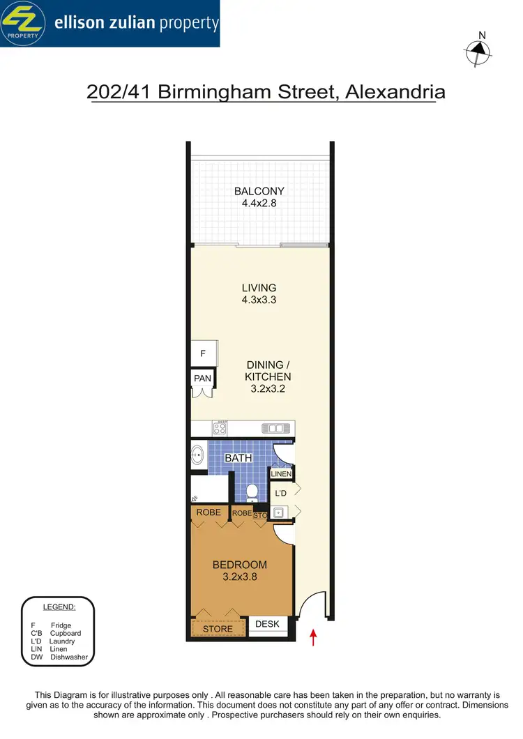 Floorplan of Homely apartment listing, 202/41 Birmingham Street, Alexandria NSW 2015