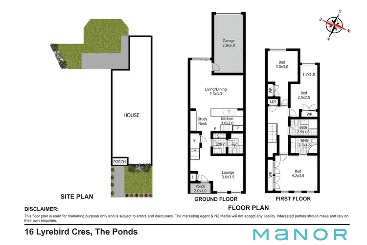 Floorplan of Homely townhouse listing, 16 Lyrebird Crescent, The Ponds NSW 2769