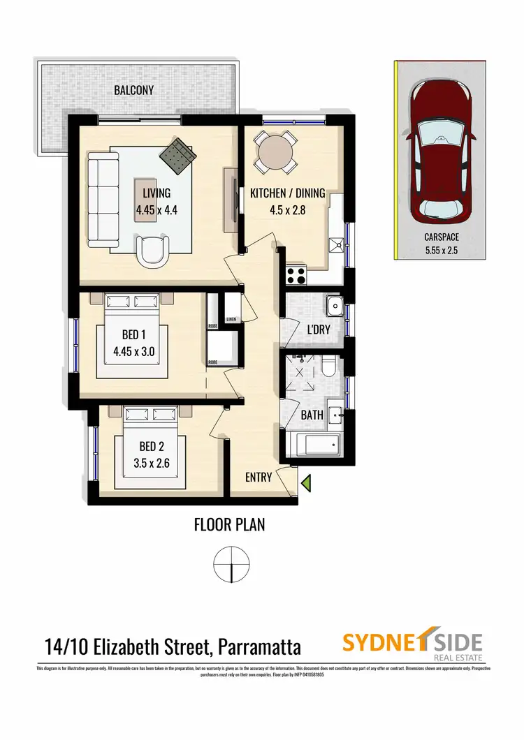 Floorplan of Homely apartment listing, 14/10 Elizabeth Street, Parramatta NSW 2150