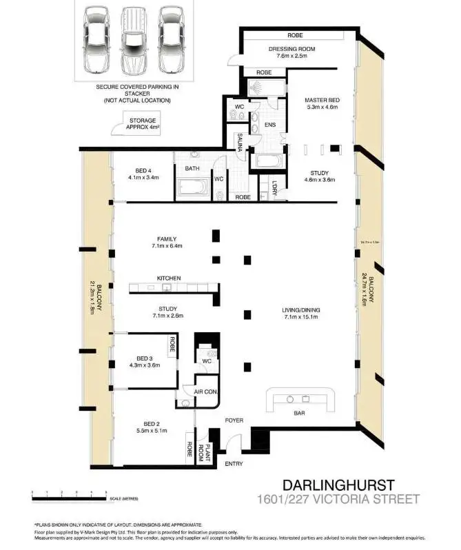 Floorplan of Homely apartment listing, 1601/227 Victoria Street, Darlinghurst NSW 2010