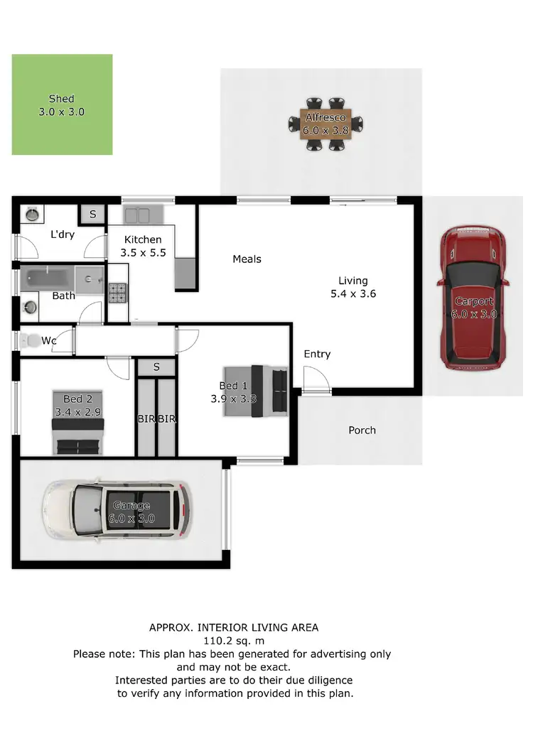 Floorplan of Homely unit listing, 2/1 Lachlan Court, West Wodonga VIC 3690
