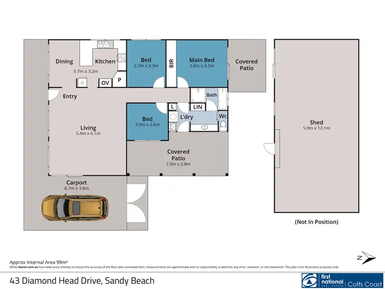 Floorplan of Homely house listing, 43 Diamond Head Drive, Sandy Beach NSW 2456