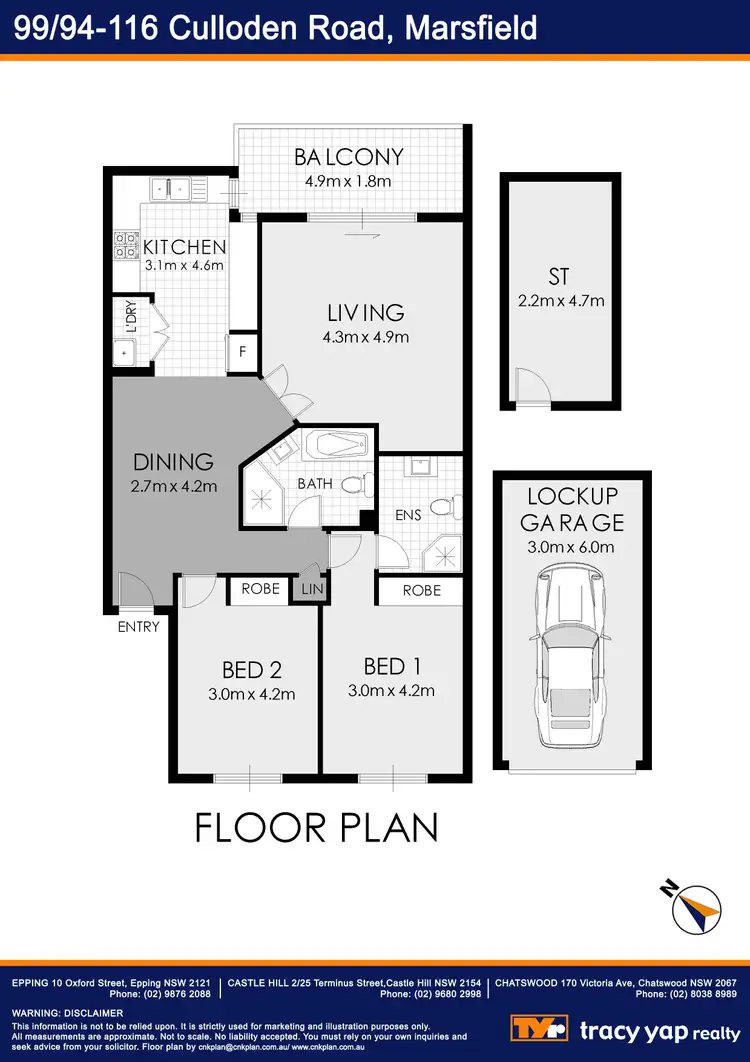 Floorplan of Homely apartment listing, 99/94-116 Culloden Road, Marsfield NSW 2122