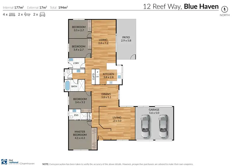 Floorplan of Homely house listing, 12 Reef Way, Blue Haven NSW 2262