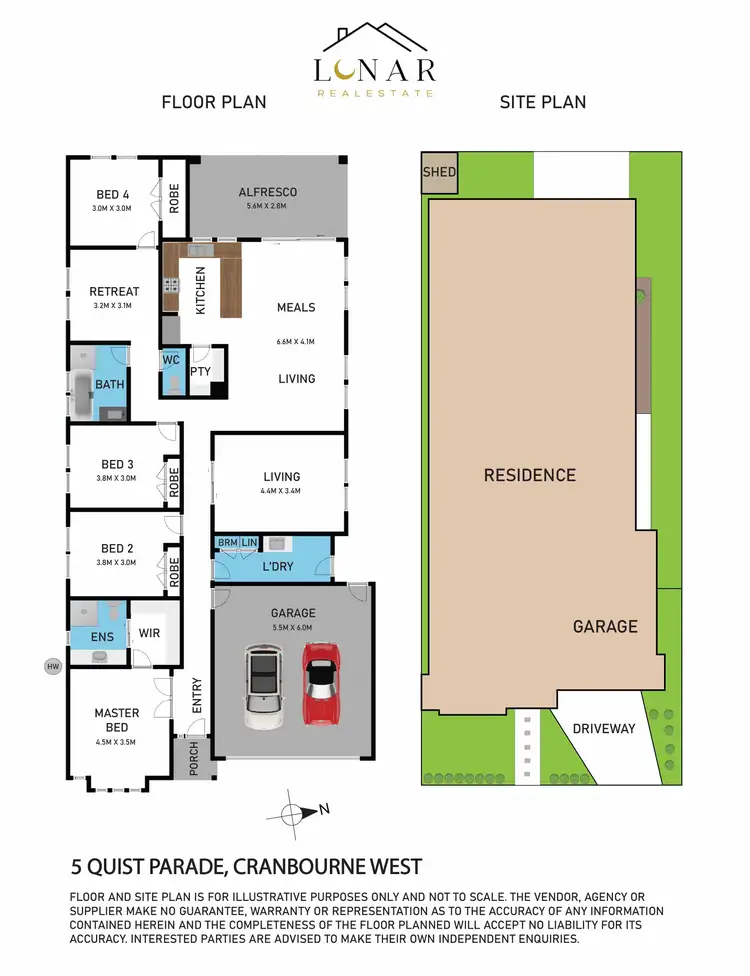 Floorplan of Homely house listing, 5 Quist Parade, Cranbourne West VIC 3977