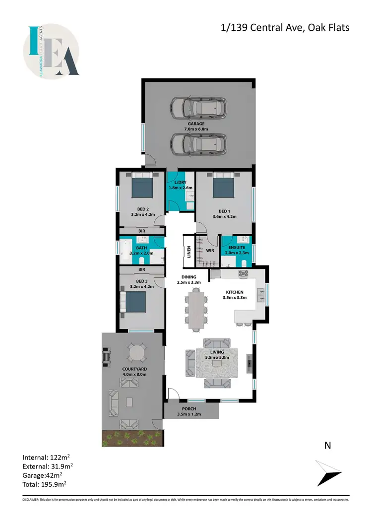 Floorplan of Homely villa listing, 1/139 Central Avenue, Oak Flats NSW 2529