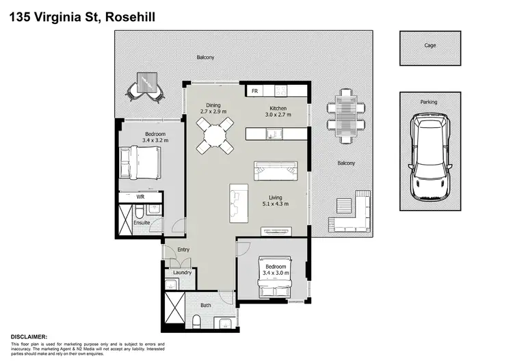 Floorplan of Homely apartment listing, 13/5 Virginia Street, Rosehill NSW 2142