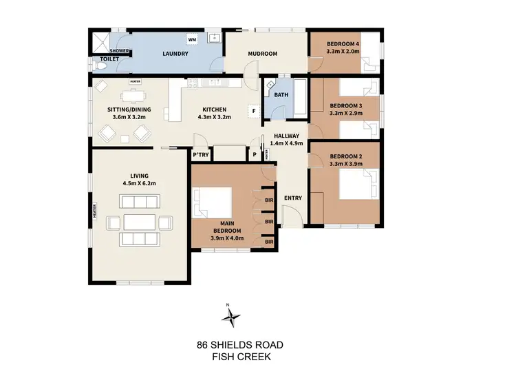Floorplan of Homely rural property listing, 86 Shields Road, Fish Creek VIC 3959