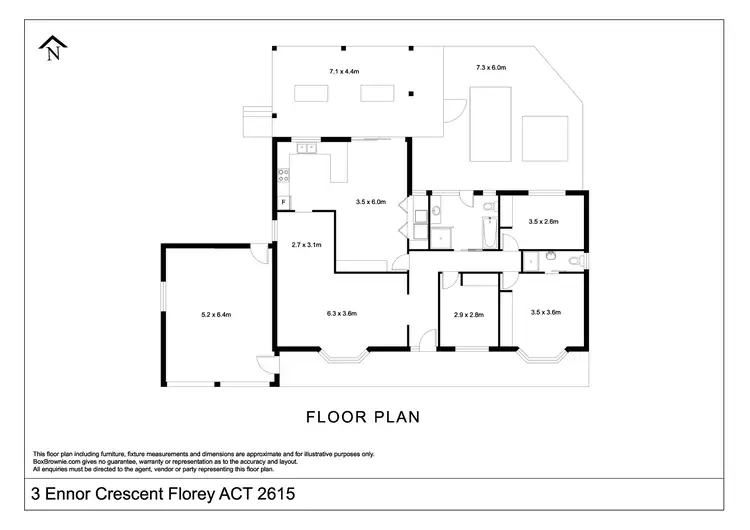 Floorplan of Homely house listing, 3 Ennor Crescent, Florey ACT 2615