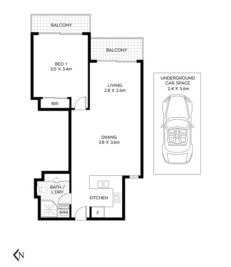 Floorplan of Homely apartment listing, 508/2 Jones Bay Road, Pyrmont NSW 2009