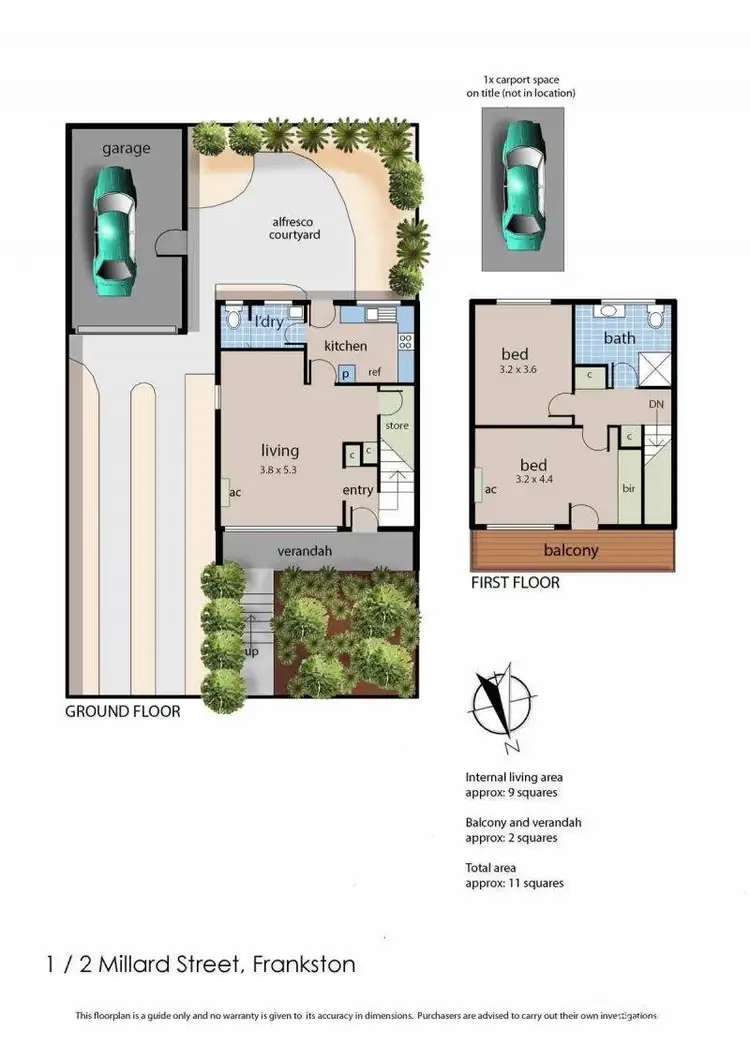 Floorplan of Homely unit listing, 1/2 Millard Street, Frankston VIC 3199