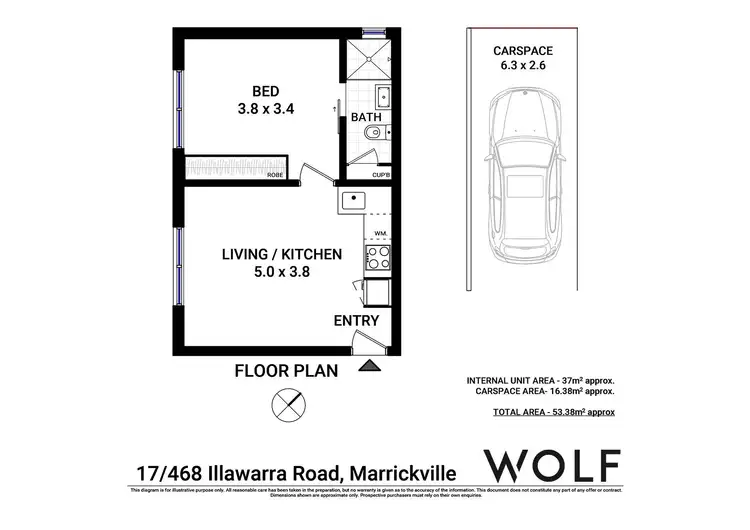 Floorplan of Homely apartment listing, 17/468 Illawarra Road, Marrickville NSW 2204