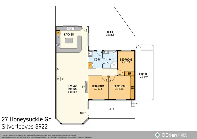 Floorplan of Homely house listing, 27 Honeysuckle Grove, Silverleaves VIC 3922