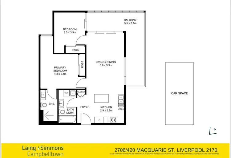 Floorplan of Homely apartment listing, 2706/420 Macquarie Street, Liverpool NSW 2170