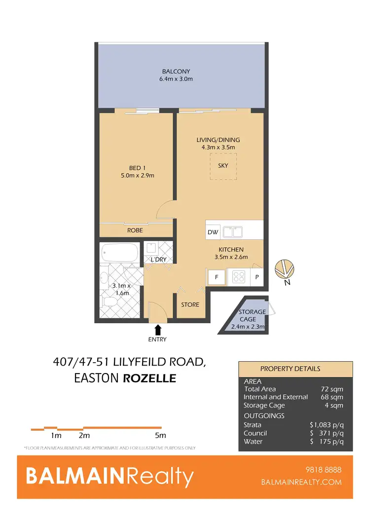 Floorplan of Homely apartment listing, 407/47-51 Lilyfield Road, Rozelle NSW 2039