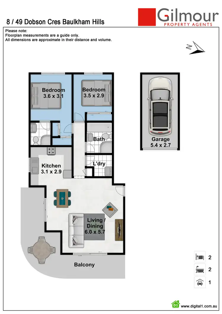 Floorplan of Homely unit listing, 8/49 Dobson Crescent, Baulkham Hills NSW 2153