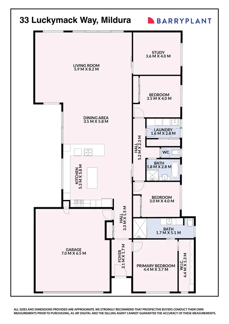 Floorplan of Homely house listing, 33 Luckymack Way, Mildura VIC 3500