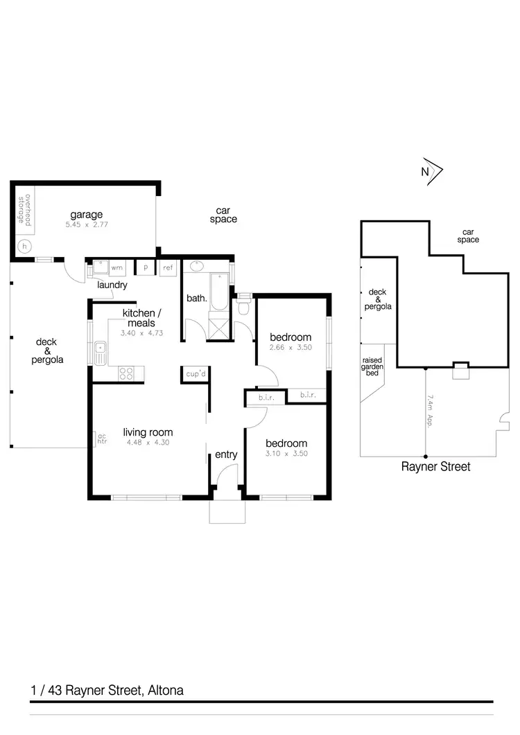 Floorplan of Homely unit listing, 1/43 Rayner Street, Altona VIC 3018
