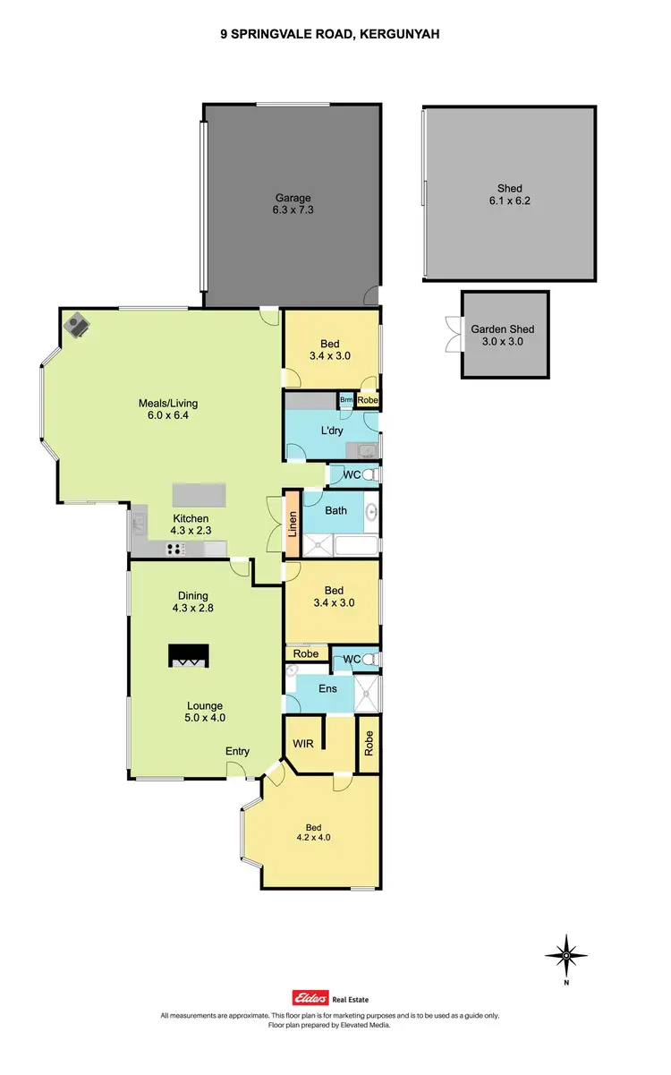 Floorplan of Homely rural property listing, 9 Springvale Lane, Kergunyah VIC 3691