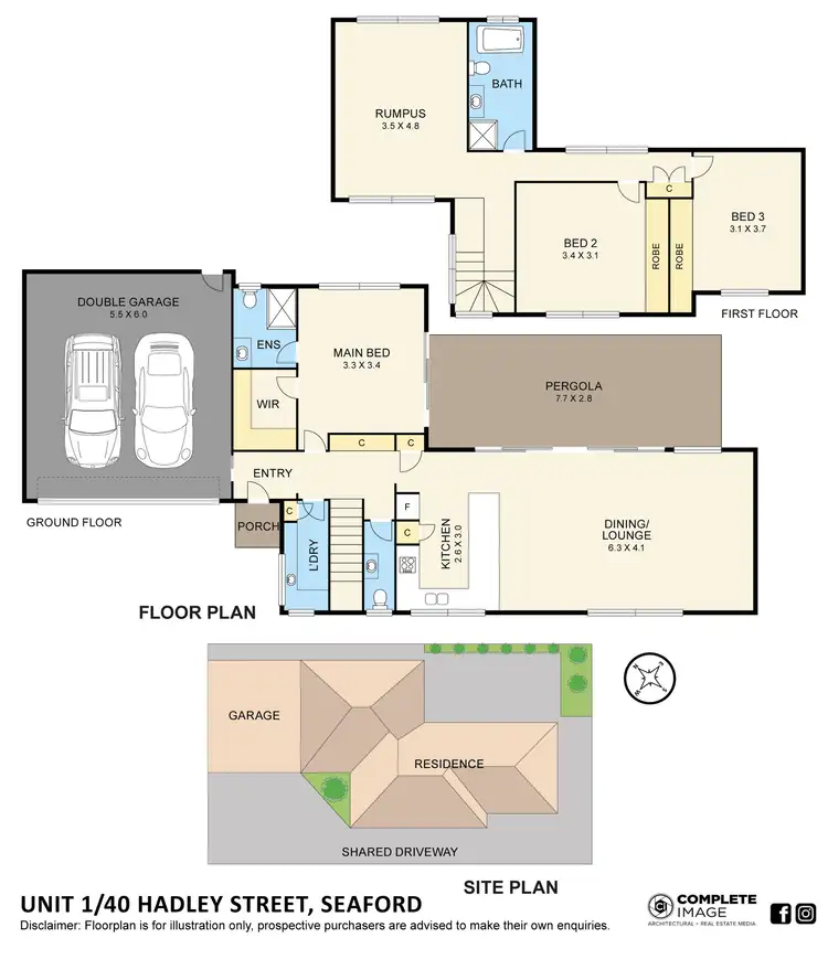 Floorplan of Homely townhouse listing, 1/40 Hadley Street, Seaford VIC 3198