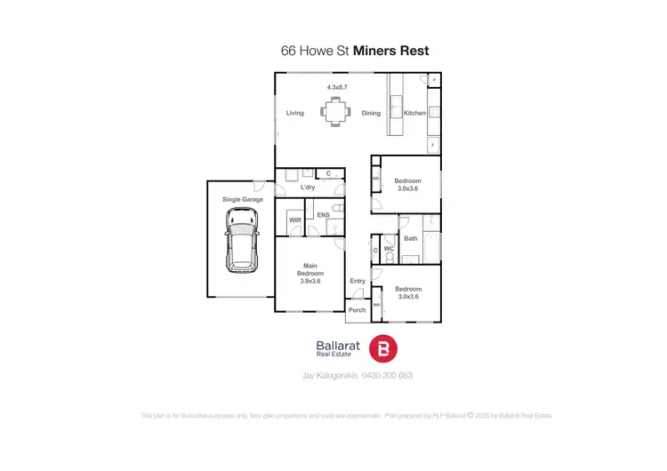 Floorplan of Homely house listing, 66 Howe Street, Miners Rest VIC 3352