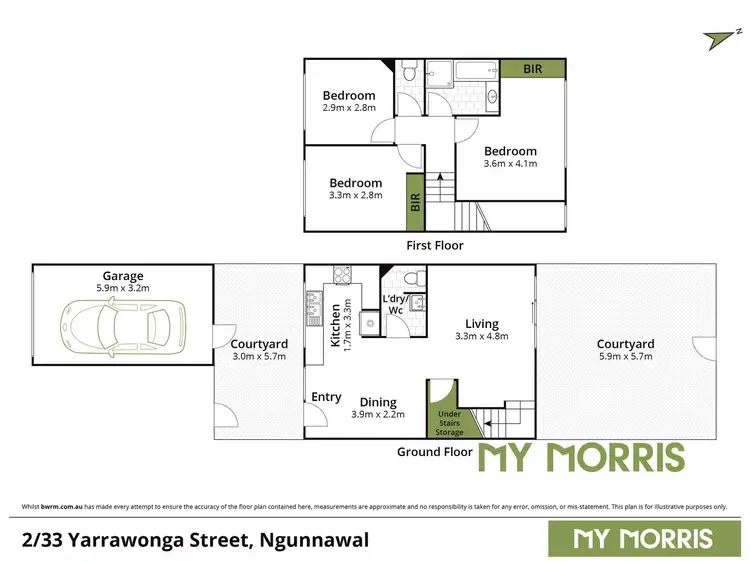 Floorplan of Homely townhouse listing, 2/33 Yarrawonga Street, Ngunnawal ACT 2913