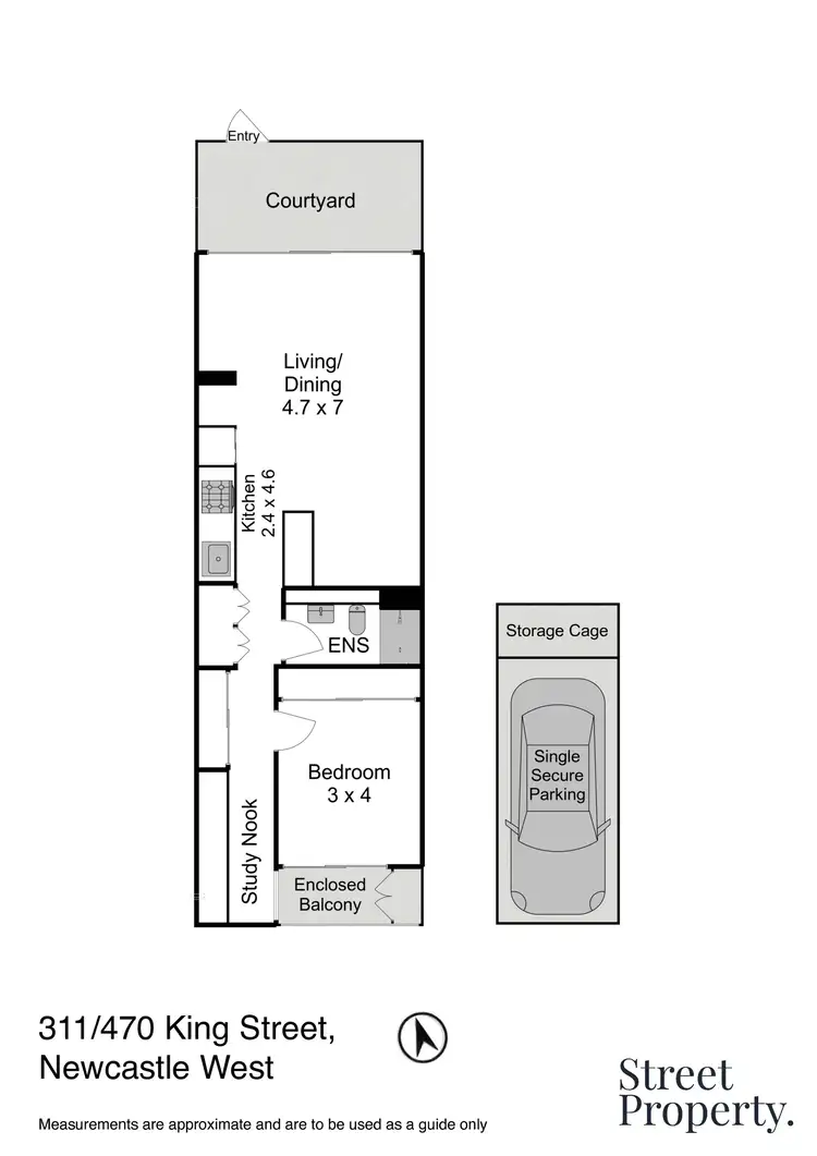 Floorplan of Homely apartment listing, 311/470 King Street, Newcastle West NSW 2302