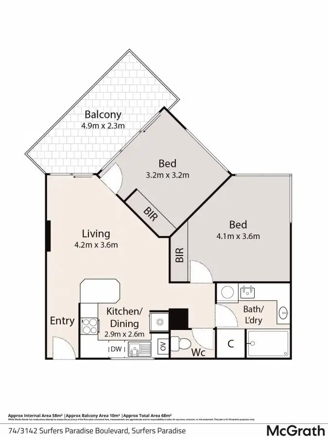 Floorplan of Homely apartment listing, 74/3142 Surfers Paradise Boulevard Boulevard, Surfers Paradise QLD 4217