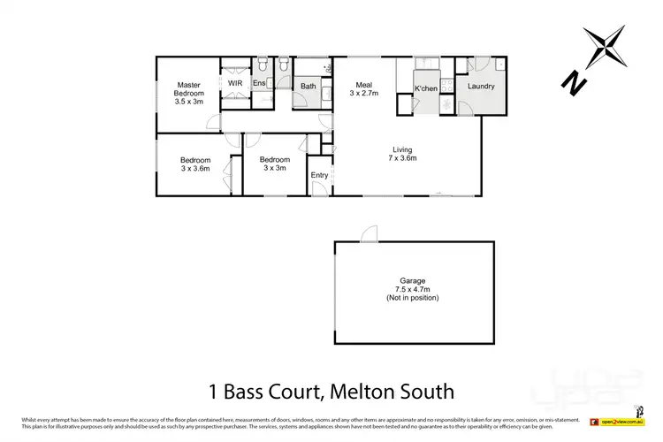 Floorplan of Homely house listing, 1 Bass Court, Melton South VIC 3338