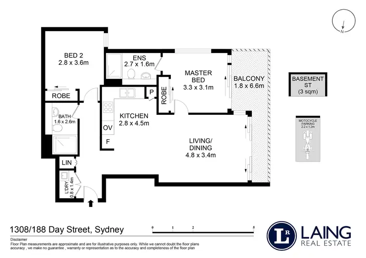 Floorplan of Homely apartment listing, 1308/188 Day Street, Sydney NSW 2000