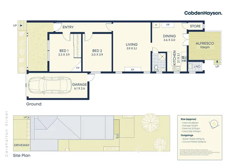 Floorplan of Homely semi-detached listing, 79 Carshalton Street, Croydon Park NSW 2133