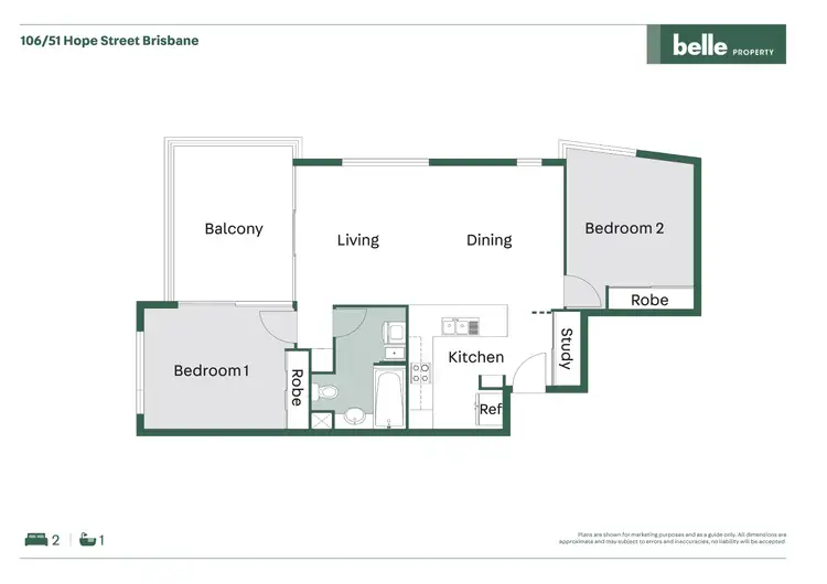Floorplan of Homely unit listing, 106/51 Hope Street, Spring Hill QLD 4000