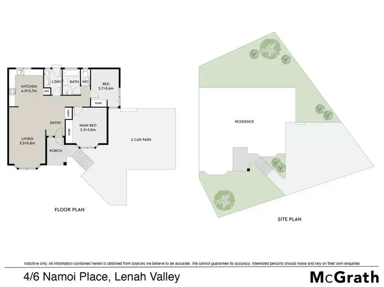 Floorplan of Homely unit listing, 4/6 Namoi Place, Lenah Valley TAS 7008