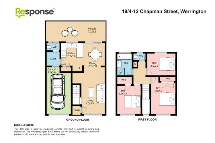 Floorplan of Homely townhouse listing, 19/4-12 Chapman Street, Werrington NSW 2747