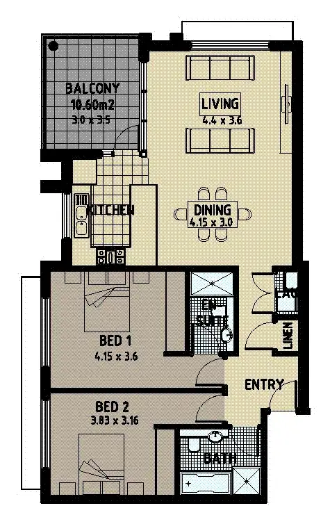 Floorplan of Homely unit listing, 9/58 Gray Street, Kogarah NSW 2217