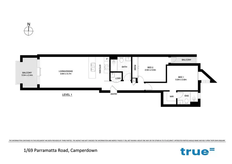 Floorplan of Homely apartment listing, 1/69-71 Parramatta Road, Camperdown NSW 2050