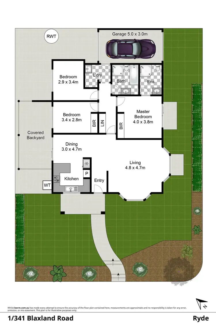 Floorplan of Homely villa listing, 1/341 Blaxland Road, Ryde NSW 2112