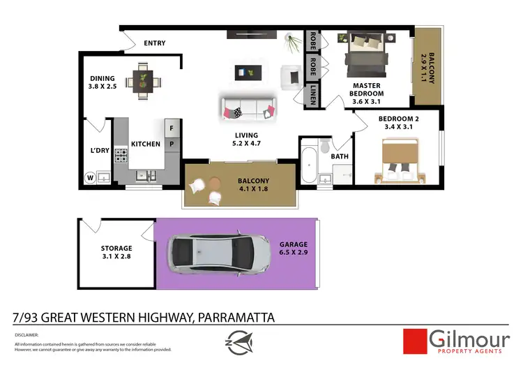 Floorplan of Homely apartment listing, 7/93 Great Western Highway, Parramatta NSW 2150